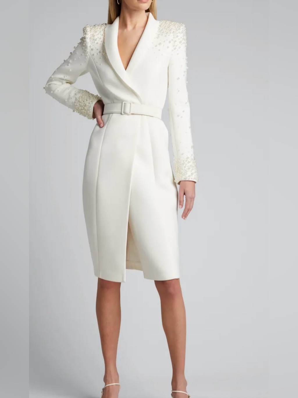 Badgley Mischka Women's Embellished Formal Outwear Jacket, Ivory, Size 12 R$495